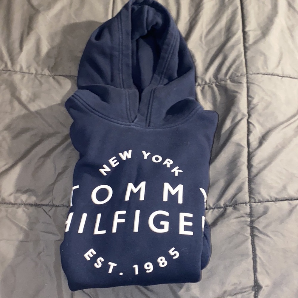 Blue Tommy Hilfiger hoodie size medium
